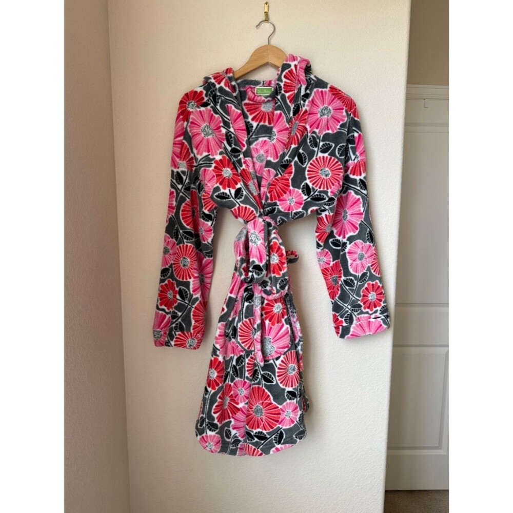 Vera Bradley Plush Hooded Fleece Robe Size L/XL